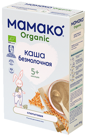 Спельта сүтсіз МАМАКО<sup>®</sup> Organic ботқасы