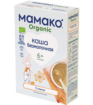 "5 дән" сүтсіз МАМАКО<sup>®</sup> Organic ботқасы