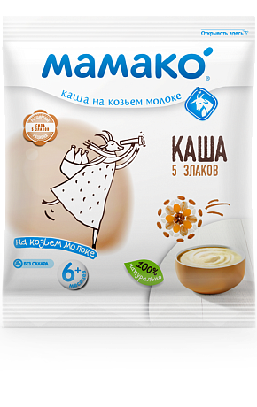 Ешкі сүтіндегі "5 дән" МАМАКО<sup>®</sup> ботқасы порция